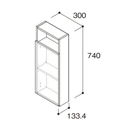 南海プライウッド サニタ トイレ収納ボックス Sタイプ SA15-300S-CW