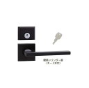 川口技研 レバーハンドル 艶消しブラック簡易シリンダー錠 角座 LVS-62A-5PSQJ-ZB