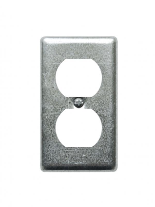 スチール2口コンセントプレート 亜鉛メッキ JO158 おしゃれ かわいい レトロ アンティーク