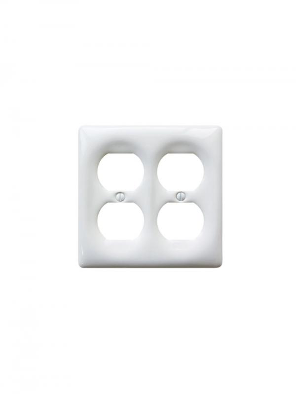 セラミック4口コンセントプレート JO187 おしゃれ かわいい レトロ アンティーク