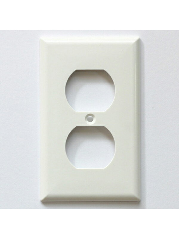 プラスチック 2口 コンセントプレート ホワイト JO035 おしゃれ かわいい レトロ アンティーク