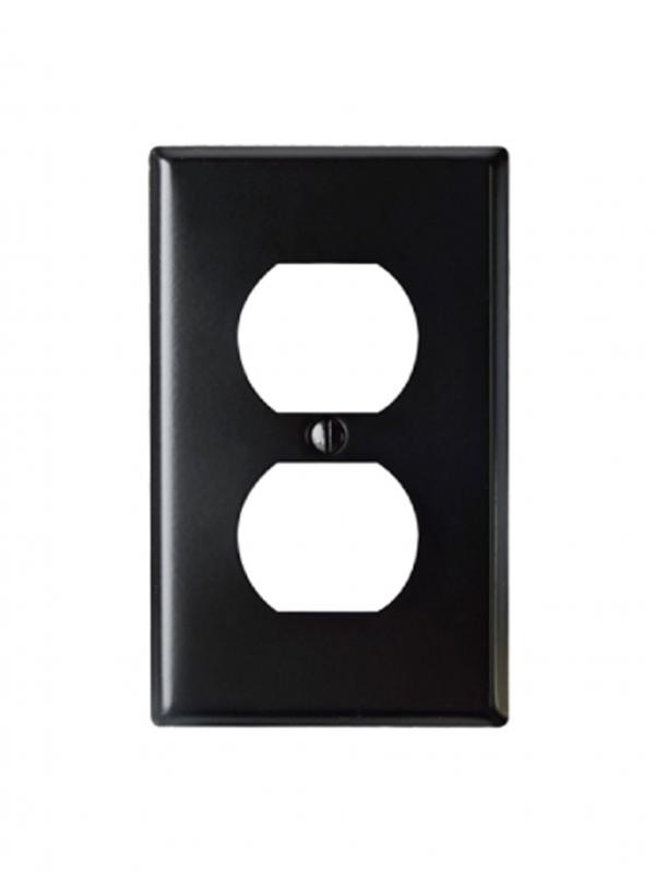 スチール2口コンセントプレート ブラック JO161 おしゃれ かわいい レトロ アンティーク