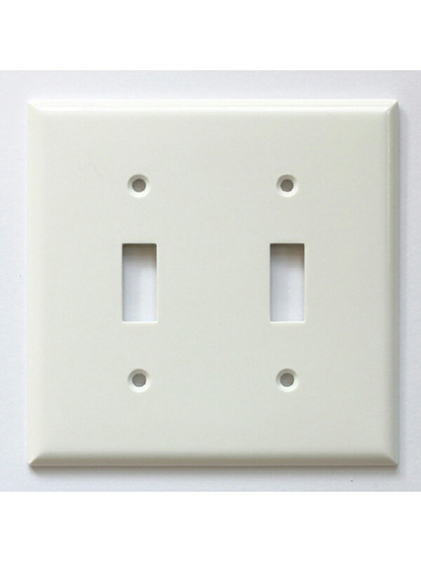 プラスチック 2口 スイッチプレート ホワイト JO033 おしゃれ かわいい レトロ アンティーク