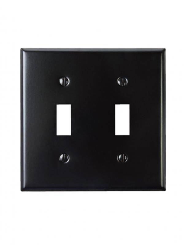 スチール2口スイッチプレート ブラック JO160 おしゃれ かわいい レトロ アンティーク