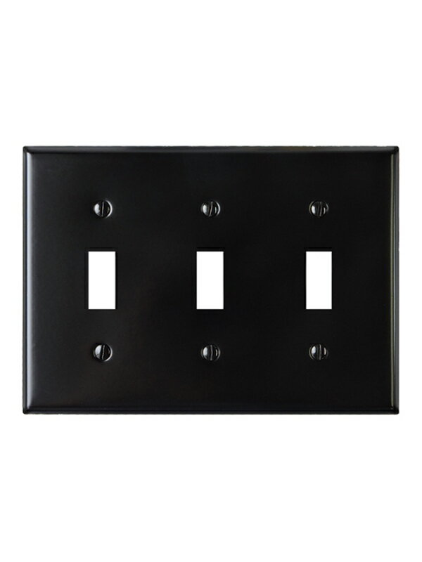 スチール3口スイッチプレートブラック JO181 おしゃれ かわいい レトロ アンティーク