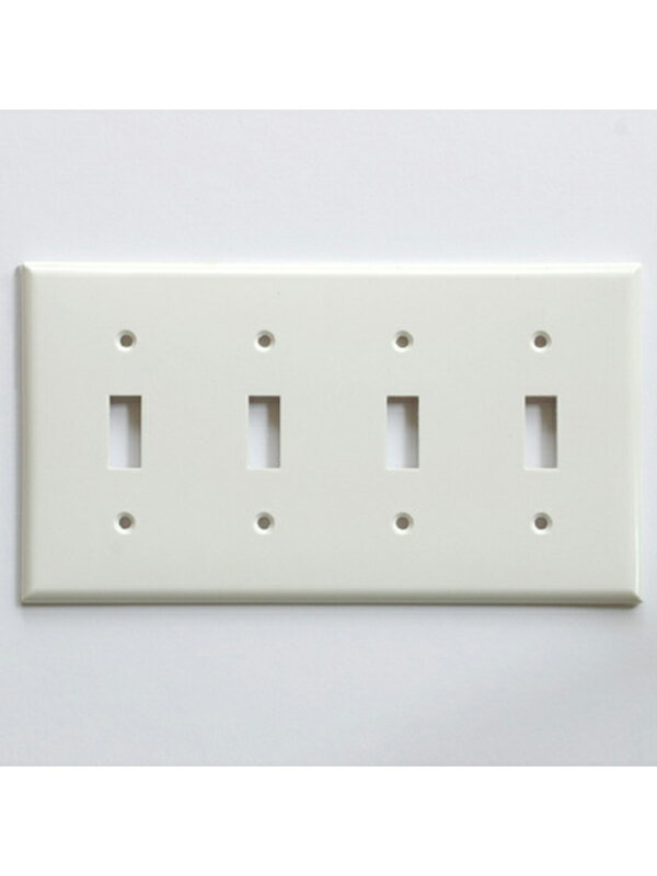 プラスチック 4口 スイッチプレート ホワイト JO042 おしゃれ かわいい レトロ アンティーク