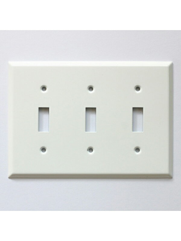 スチール 3口 スイッチプレート ホワイト JO038 おしゃれ かわいい レトロ アンティーク