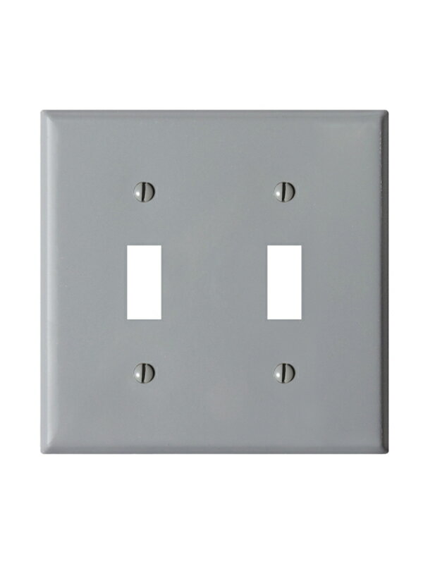 スチール2口スイッチプレート グレー JO220 おしゃれ かわいい レトロ アンティーク