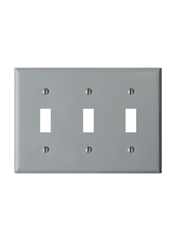 スチール3口スイッチプレート グレー JO221 おしゃれ かわいい レトロ アンティーク