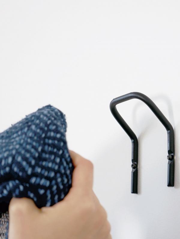 ren Uフック ワイド L2099 おしゃれ かわいい レトロ アンティーク タオル掛け カバン掛け ブラック