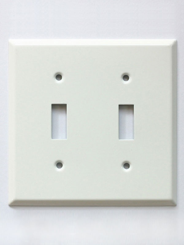 スチール 2口 スイッチプレート ホワイト JO037 おしゃれ かわいい レトロ アンティーク