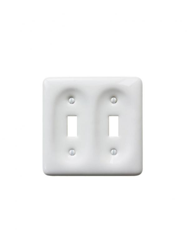 セラミック2口スイッチプレート JO045 おしゃれ かわいい レトロ アンティーク