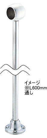 （10本入）宇佐美工業 ステンレスD型ブラケット ロングタイプ φ32mm×L600mm 通し パイプ支持金具 パイ..