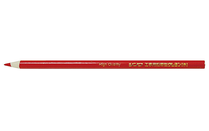 シンワ測定 78440 工事用 鉛筆型クレヨン 赤 3本入 1