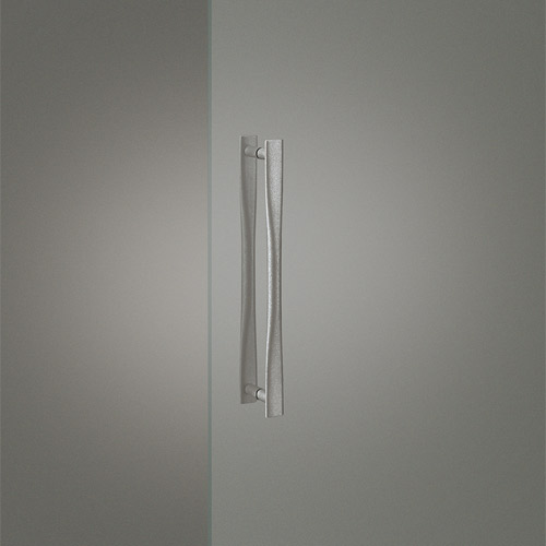 ユニオン ドアハンドル G1065-01-090 ステンレス ストーンブラスト L480/ピッチ425 1セット（内外)