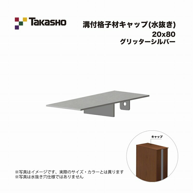 タカショー 溝付格子材キャップ (水抜き) 20×80 グリッターシルバー 1個(4)