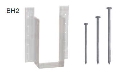 Cマーク金物(C) 梁受け金物 BH2-212 (20入1ケース)（釘付）※(ツーバイフォー金物/枠組壁工法金物)