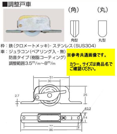 海外から輸入 楽天市場】ステンレス枠防音調整戸車 FASW-SQBA ベアリング入 角 オフィス家具小物・パーツ
