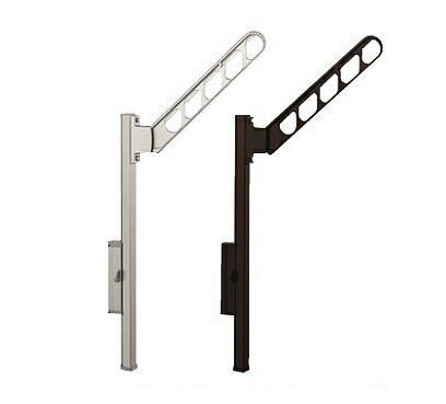 キョーワナスタ 屋外用壁付け物干し アーム付上下移動式ポール 1セット2本入 KS-DA557AB+KS-DA-APN ス..