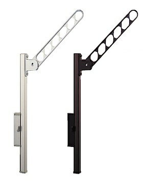 キョーワナスタ 屋外用壁付け物干し アーム付上下移動式ポール 1セット2本入 KS-DA553AB+KS-DA-APN ス..