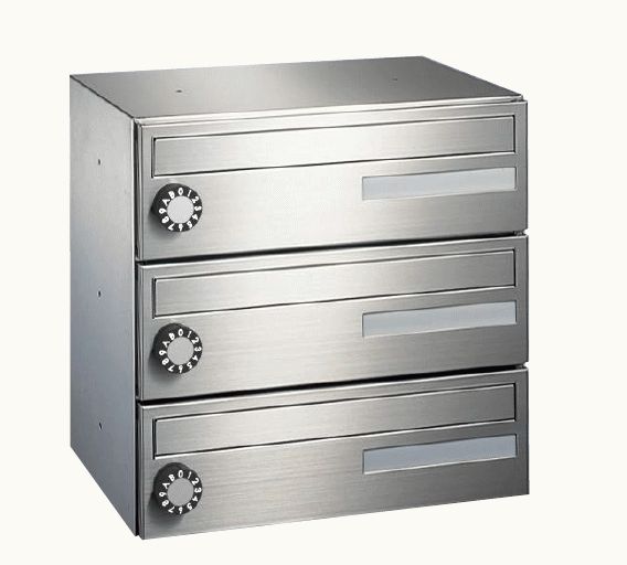 キョーワナスタ KS-MB403S-3L ポスト 前入前出／屋内タイプ 3戸用 静音大型ダイヤル錠