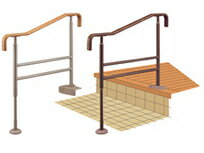 アロン化成　安寿　上がりかまち用手すり　SM-950L　玄関の上がり框に　木製握りバー　H700～800