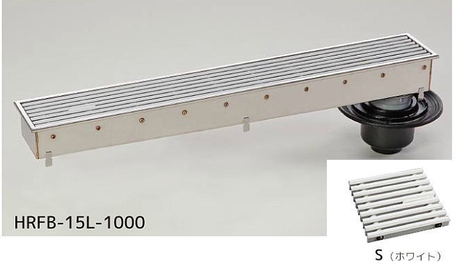 シマブン HRFB-15L1200-S 排水ユニット 樹脂グレーチング 深型 防水縦引き　150角