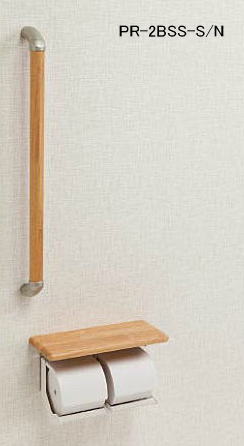 シマブン PR-2BSS-S/N ペーパーホルダーおくだけ 棚付紙巻器・手すり(φ32)タイプ