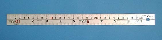 シンワ測定 13203 直尺 シルバー 30cm 併用目盛 W左基点 cm表示赤数字入