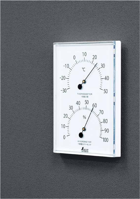 シンワ測定 70510 温湿度計 W-1 角型 ホワイト