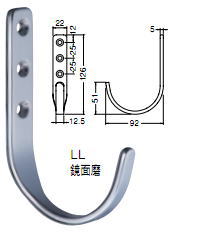 シロクマ　白熊印　ステンレス製　スーパーフック　ST-200　LL　ヘアライン/鏡面磨き　壁面フック　インテリアフック