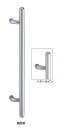 シロクマ 白熊印 ドアー取っ手 ドアハンドル No.215 両面用 L600mm ステンカプセル取手