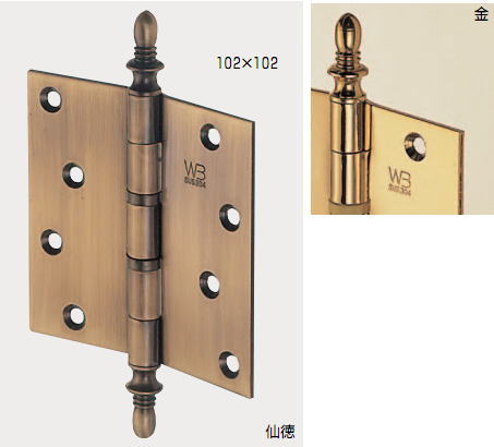 乐天商城 - シロクマ　白熊印　ステンレス　ステンバルカン丁番　BS-101　89×56×1.7mm 仙徳/金　蝶番　ドア丁番