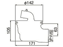 家づくりと工具のお店 家ファン!のミヤコ M44PEG 横引トラップ 泡逆流防止付｜アングル2