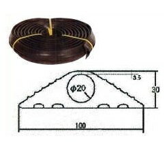 電源コードプロテクター（黒） 穴径φ20×10m巻