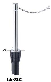 サンポール リフター 車止めポール 上下式 LA-8LC φ76.3 クサリ内蔵(交換用本体のみ)