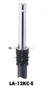 サンポール リフター 車止めポール 上下式 φ114.3 LA-12KC-E カギ付 エンド用