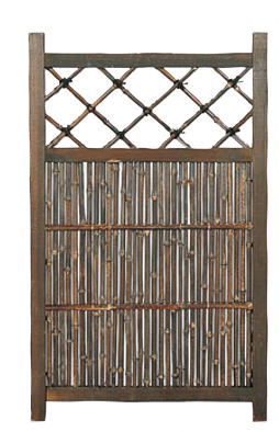 タカショー KE-5 (05237000) 黒竹入庭木戸 75cm ※直送/個人宅不可