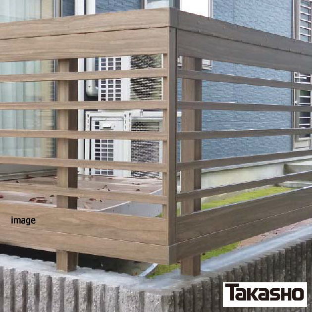 タカショー エバーアートフェンス横板格子H06端部カバーブラウンエボニー