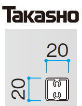 タカショー アルミ部材 20×20角用キャップ ナチュラルパイン／ビス付