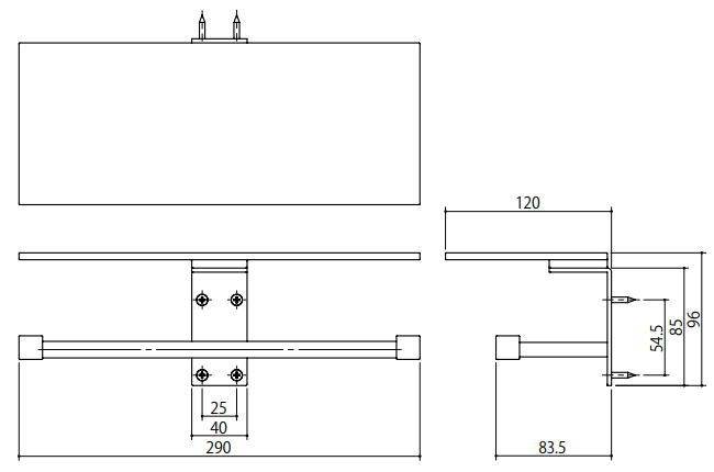 ドゥーブジャパン LペーパーホルダーFLAT W150×D105×H80mm サビ色 PH131CB 1