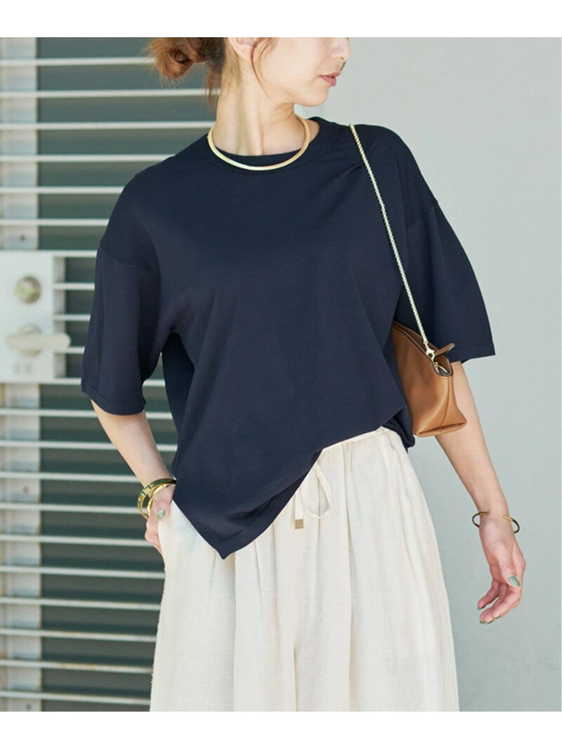 Rakuten - 《追加予約》ニットTシャツ VERMEIL par iena ヴェルメイユ パー イエナ トップス ニット ホワイト ネイビー ブラウン【先行予約】*【送料無料】[Rakuten Fashion]