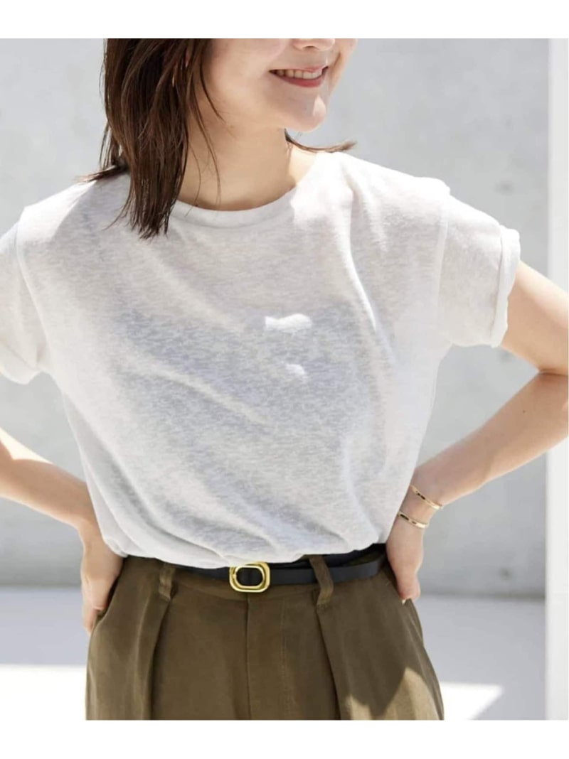 Rakuten - 《追加2》スラブ天竺5分袖TEE SLOBE IENA スローブ イエナ トップス カットソー・Tシャツ ホワイト パープル ブラック グリーン【送料無料】[Rakuten Fashion]
