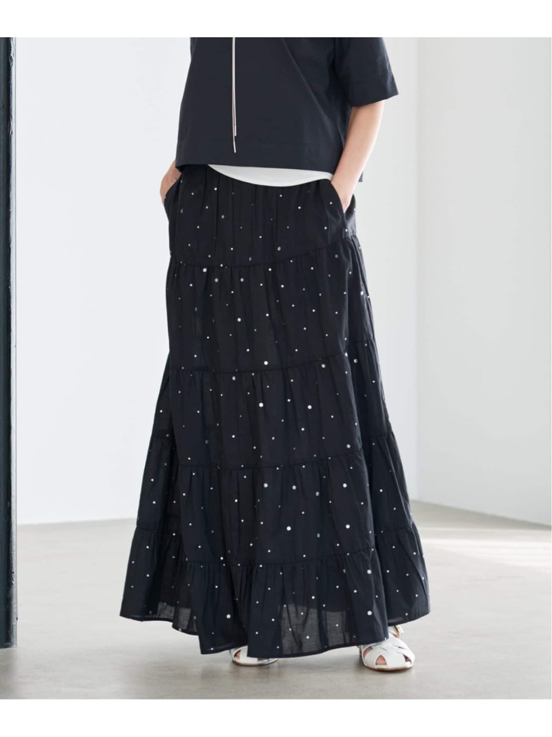 樂天商城 - COUTURE D'ADAM/クチュールドアダム Tiered Skirt スカート 26SS-236 IENA イエナ スカート ロング・マキシスカート ブラック【送料無料】[Rakuten Fashion]