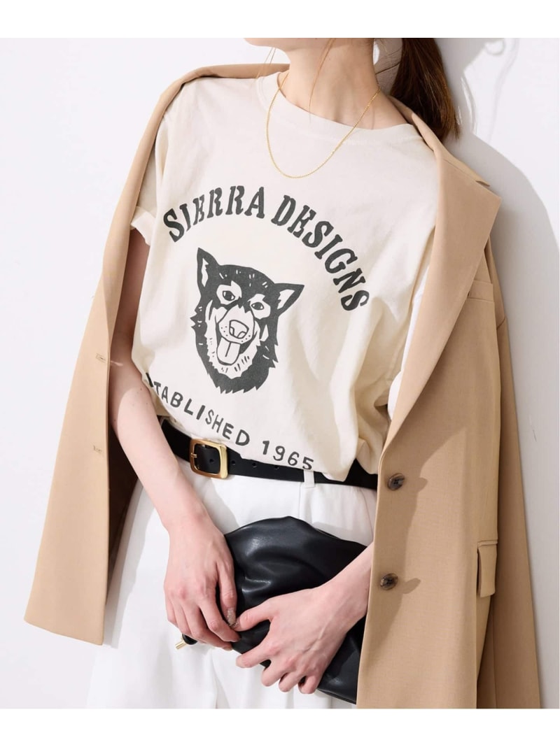Rakuten - Sierra Designs/シエラデザインズ SLOBE別注 DOG TEE SLOBE IENA スローブ イエナ トップス カットソー・Tシャツ ワインレッド ベージュ【送料無料】[Rakuten Fashion]