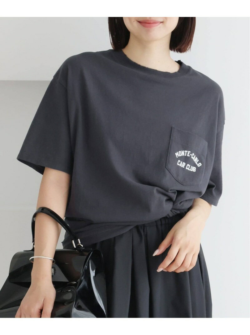 Rakuten - BLACK ポケット付きプリントTシャツ IENA イエナ トップス カットソー・Tシャツ ブラック ブラウン【送料無料】[Rakuten Fashion]