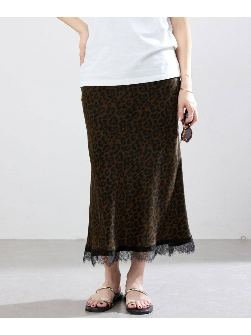 樂天商城 - BLACK 裾レースレオパードスカート IENA イエナ スカート ロング・マキシスカート ブラウン【送料無料】[Rakuten Fashion]