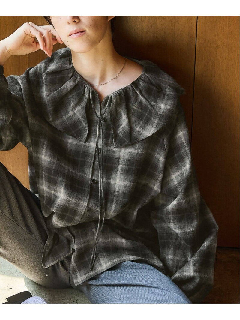 《追加2》BLACK フリルチェックブラウス IENA イエナ トップス シャツ・ブラウス グレー【送料無料】[Rakuten Fashion]のサムネイル