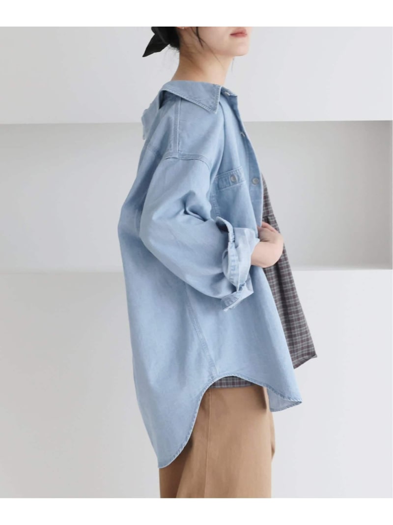 樂天商城 - BLACK シャンブレーシャツ IENA イエナ トップス シャツ・ブラウス ブルー【送料無料】[Rakuten Fashion]