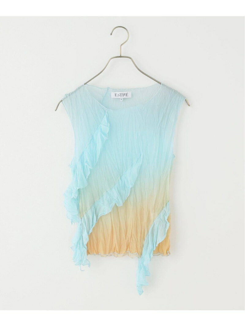 Rakuten - ESTHE/エステ Asymmetric Ruffle Top ブラウス 162-3096 IENA イエナ トップス シャツ・ブラウス ブルー【送料無料】[Rakuten Fashion]